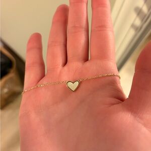 Kendra Scott Gold Heart Necklace with Ivory Inlay